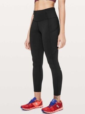 Lululemon Fast & Free 7/8 Tight II *Non-Reflective Nulux 25" Black Size 10